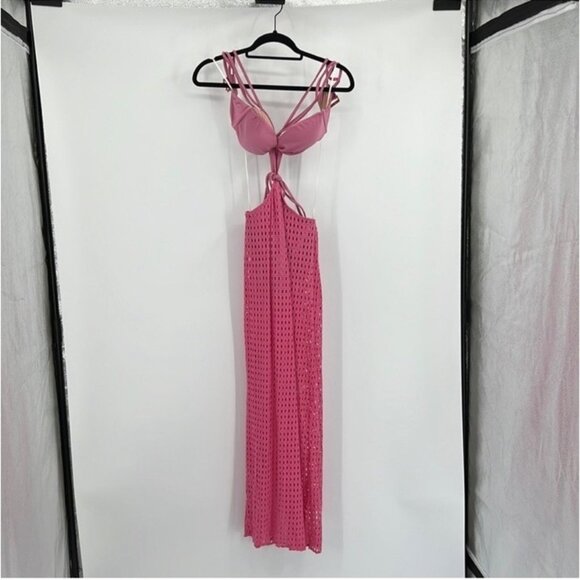 PatBO Cut Out Beach Dress in Blush Pink - Picture 7 of 10